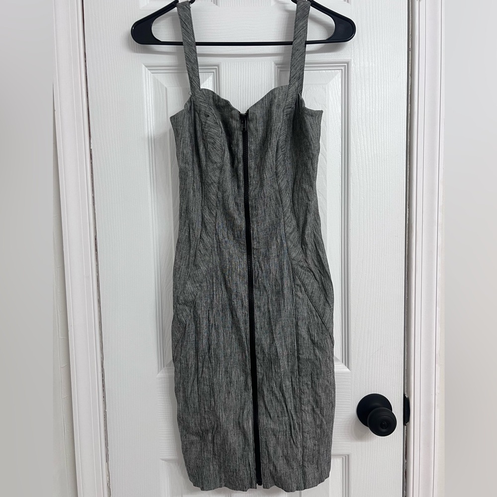 Kate Spade Front Zip Gray Dress XS